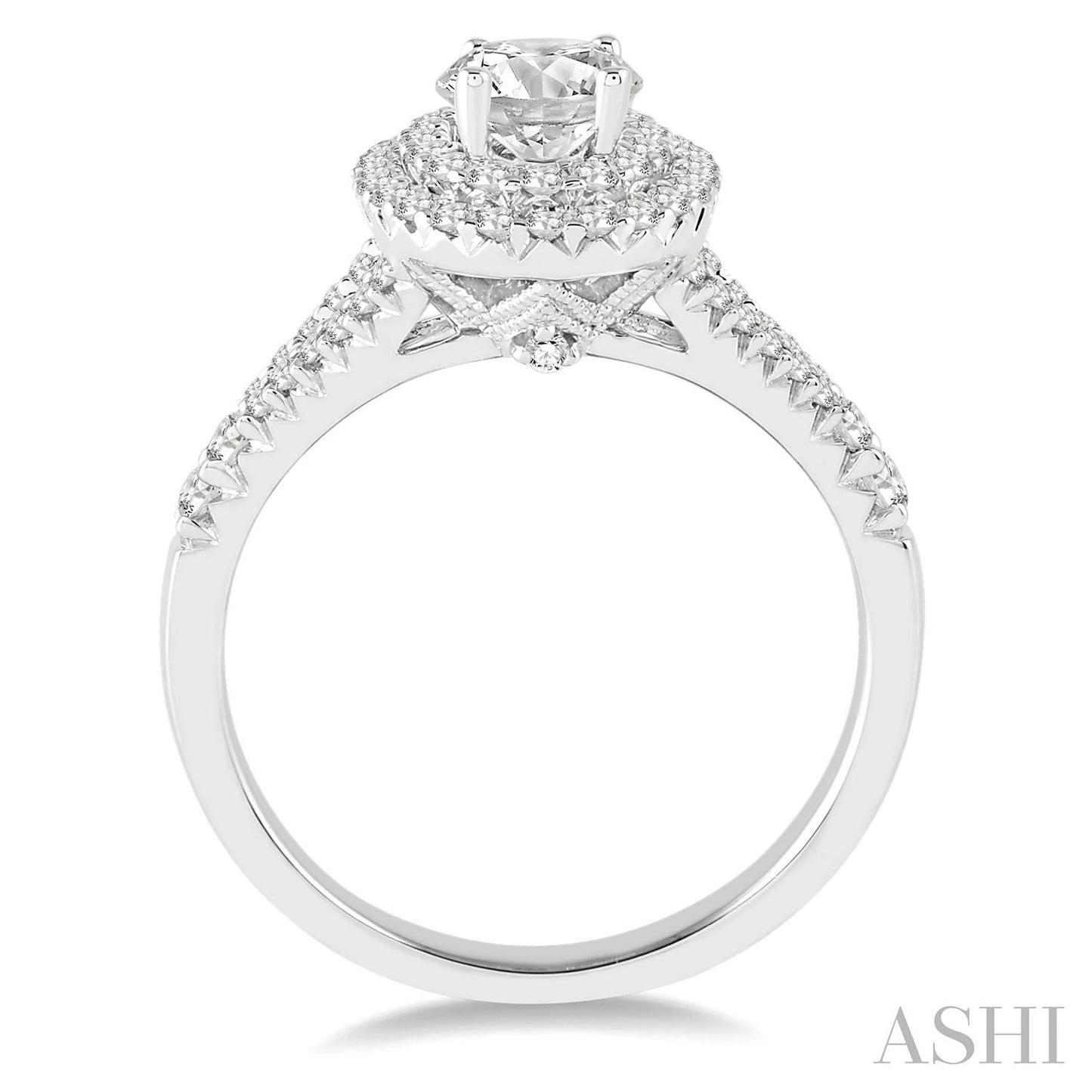 Oval Shape  Halo Diamond Engagement Ring