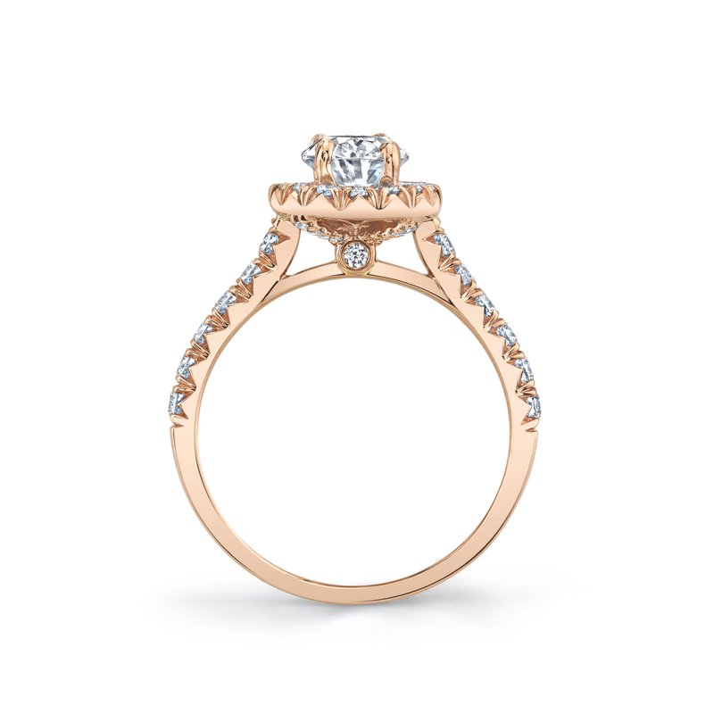 14k Rose Gold Oval Halo Diamond Engagement Ring