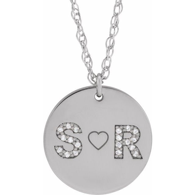 Personalized Couples Natural Diamond Initial 18