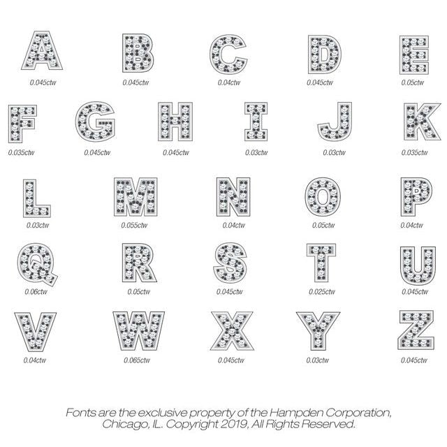 Personalized Couples Natural Diamond Initial 18