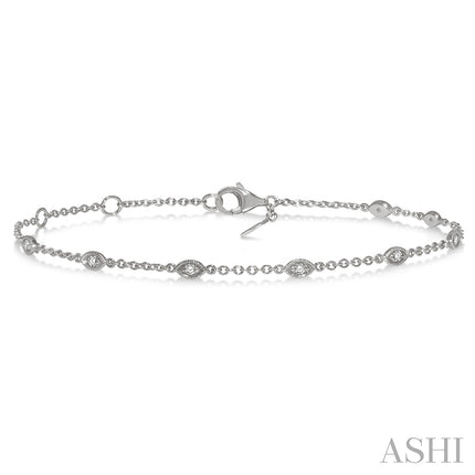 Marquise Shape Diamond Station Bracelet