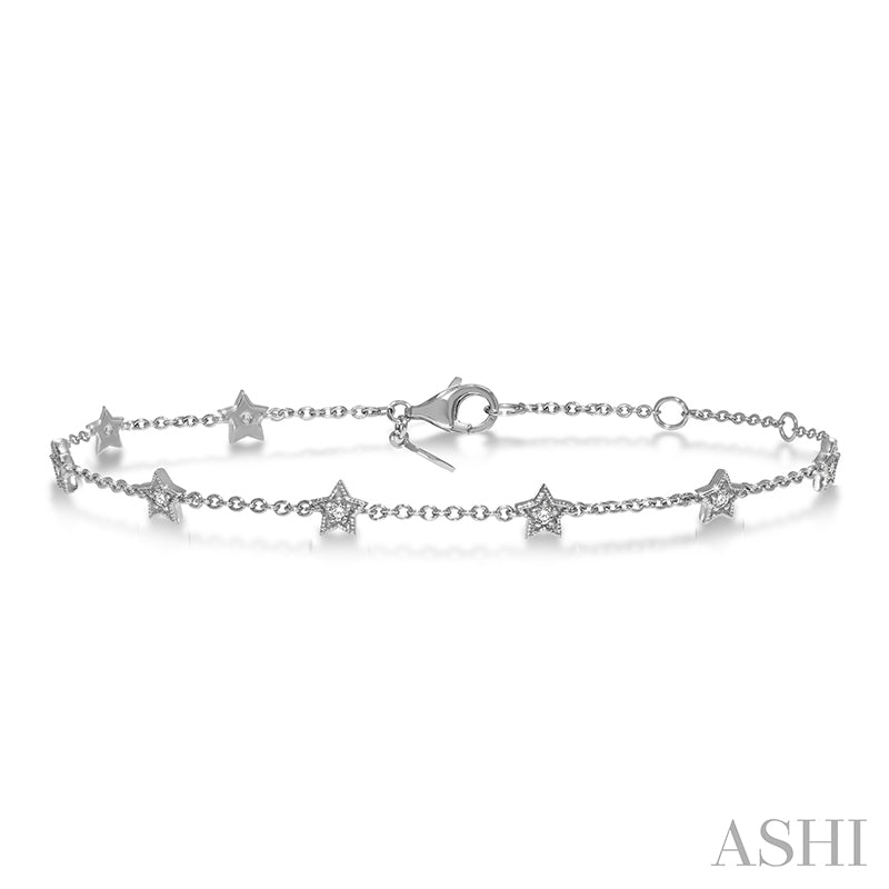 Star Shape Diamond Station Bracelet