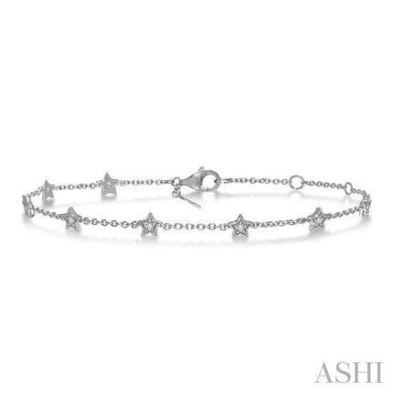 Star Shape Diamond Station Bracelet