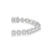 7 Ctw Round Cut Diamond Lovebright Bracelet in 14K White Gold