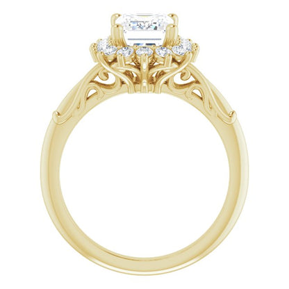 2 Carat Emerald Cut Halo Diamond Ring