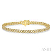 Yellow Gold Cuban Link Diamond Bracelet