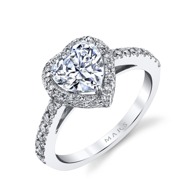 Diamond Heart Halo Engagement Ring 1.50ctw