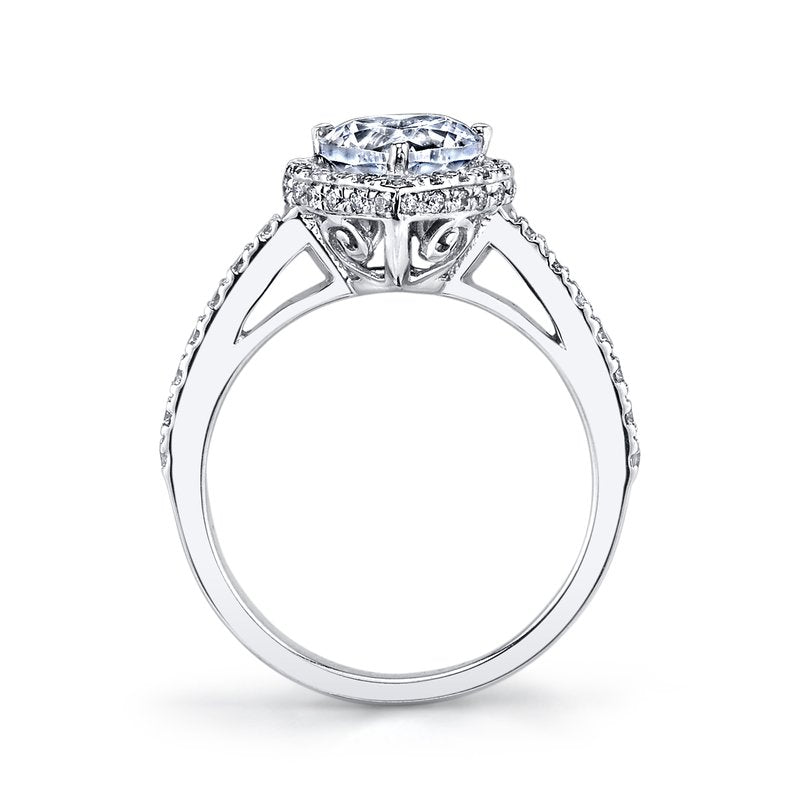 Diamond Heart Halo Engagement Ring 1.50ctw