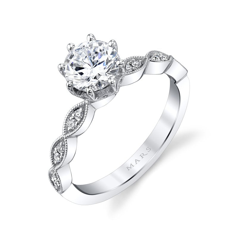 Antique Peek-A-Boo Diamond Engagement Ring 1.21ctw