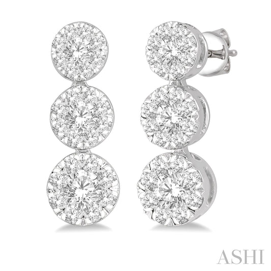 Three Stone Lovebright Diamond Earrings