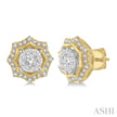 Star Cutwork Lovebright Round Cut Diamond Stud Earrings