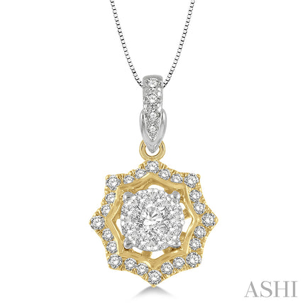 Star Cutwork Lovebright Round Cut Diamond Pendant