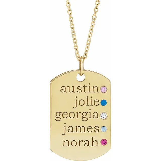 Family Engravable Dog Tag 16-18" Necklace