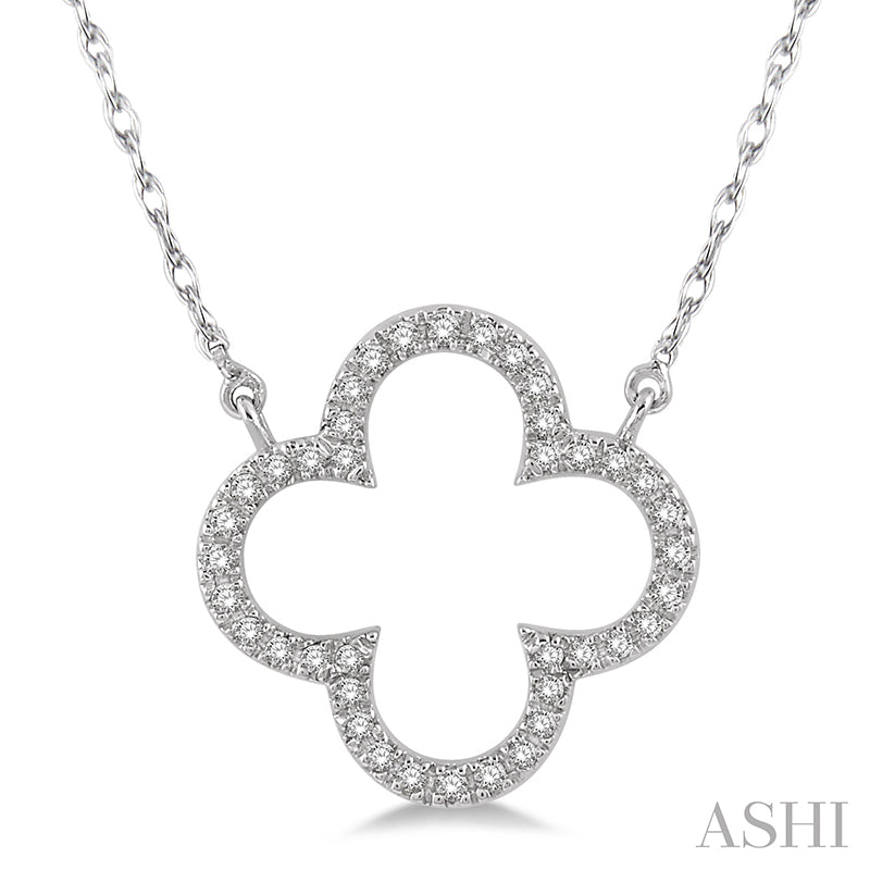 Floral Round Cut Diamond Necklace