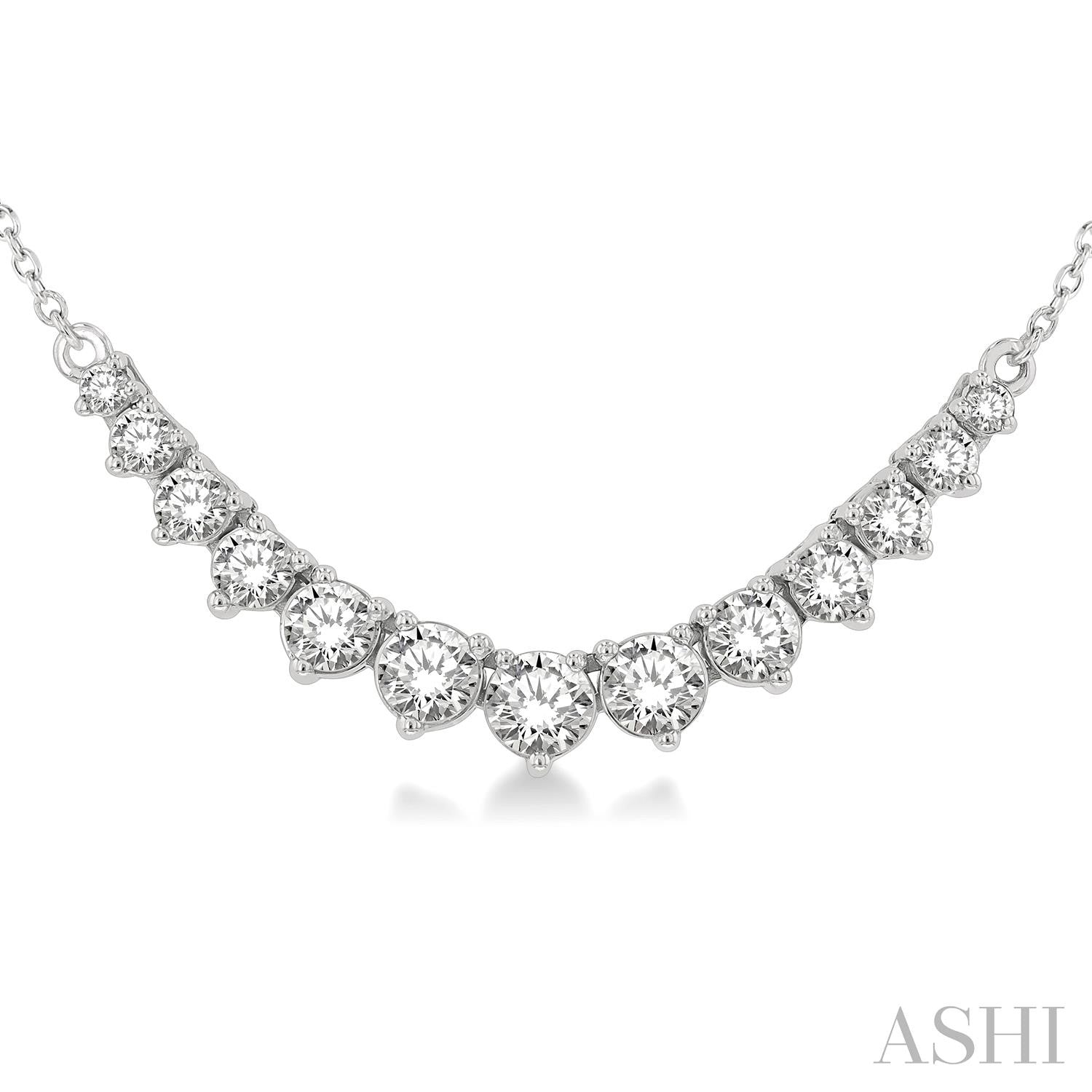 Graduated Diamond Smile Necklace