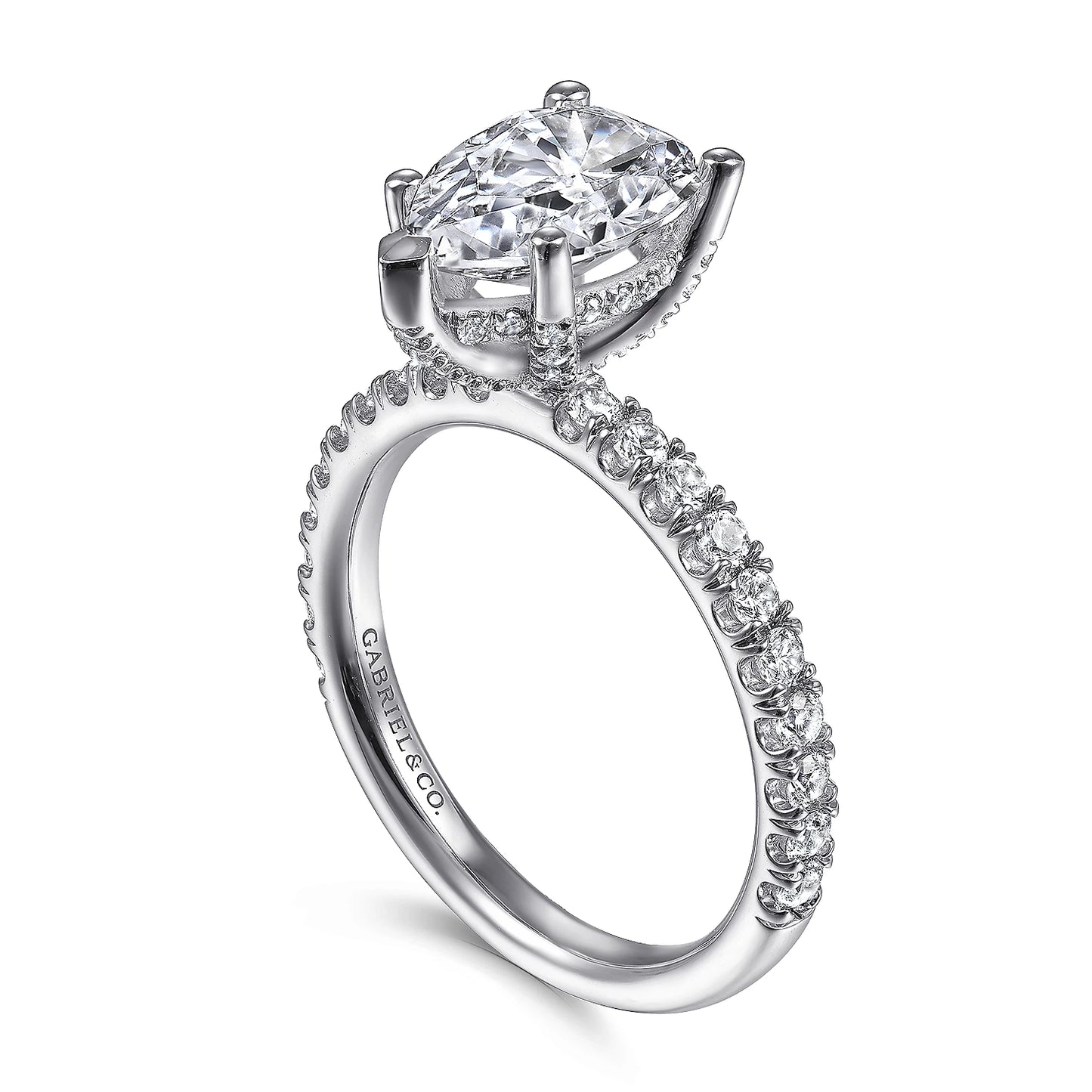 Amira - 14K White Gold Pear Shape Diamond Engagement Ring
