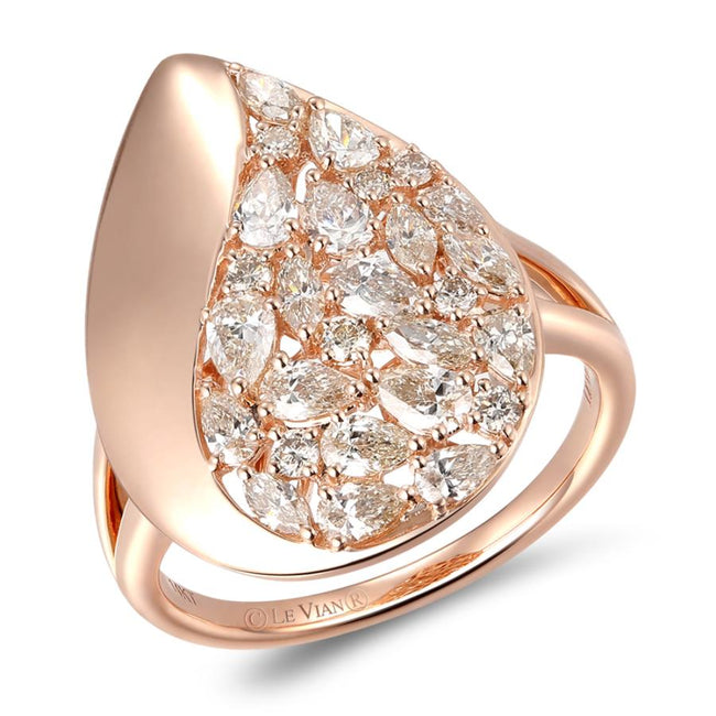 Bold and Beautiful LeVian Creme Brulee Ring with Nude Diamonds in 14K Strawberry Gold | Gemmas Jewelers