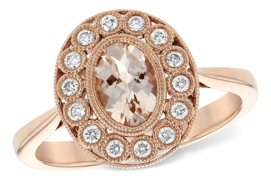 Allison Kaufman 14k RoseGold Vintage Inspired Diamond Ring