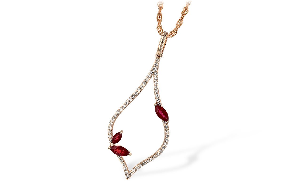 Allison Kaufman 14KT Rose Gold Ruby Necklace