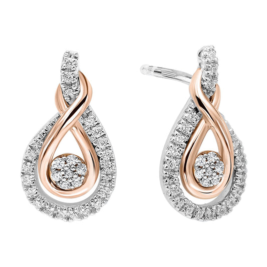 Gold & Silver Diamond Earring 1/5 ctw