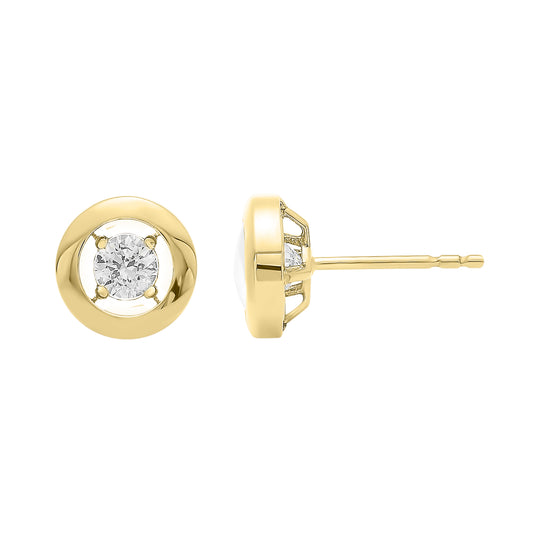 10K Yellow Gold Diamond Earrings 1/6 ct