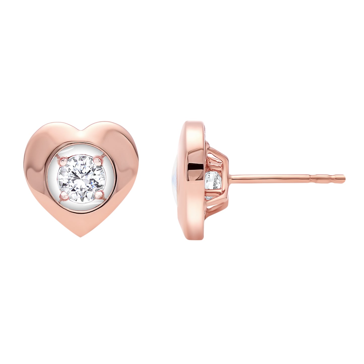 10K Rose Gold Diamond Earrings 1/7 ct