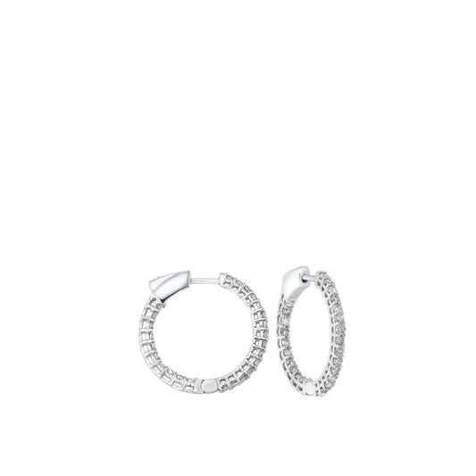 14K Round In-Out Earring 1ctw