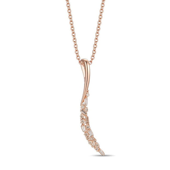 Exquisite LeVian Creme Brulee Drop Pendant with Nude Diamonds in 14K Strawberry Gold | Gemmas Jewelers