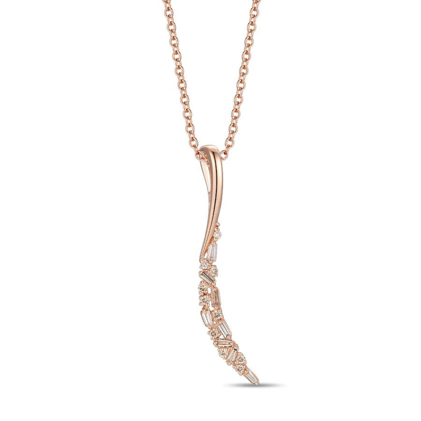 Exquisite LeVian Creme Brulee Drop Pendant with Nude Diamonds in 14K Strawberry Gold | Gemmas Jewelers