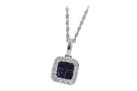 14KT White Gold Sapphire Necklace
