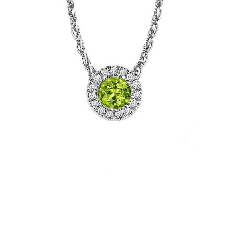 14KT White Gold Mixable Pendant - Peridot - August