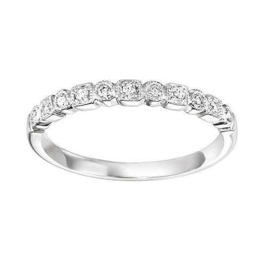 10K White Gold Diamond Stackable Ring - 1/10 ct.