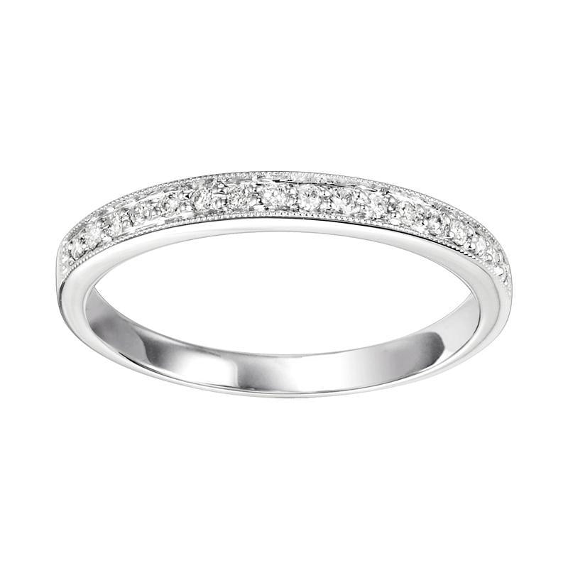 10K White Gold Diamond Stackable Ring - 1/8 ct.