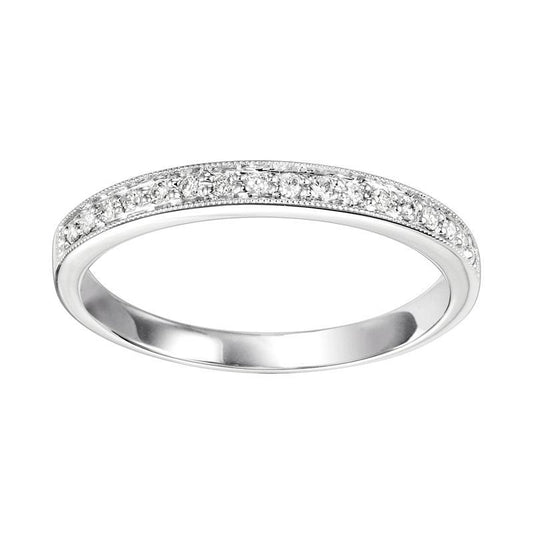 10K White Gold Diamond Stackable Ring - 1/8 ct.