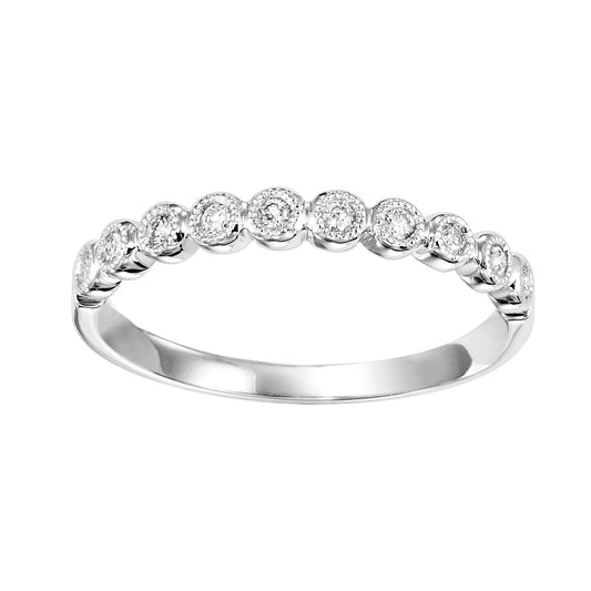 14K White Gold 1/8 ct Diamond Stackable Ring