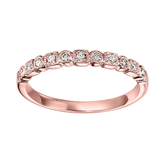 14K Rose Gold Stackable Diamond Ring