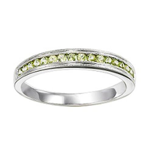 14K White Gold Peridot Mixable Ring