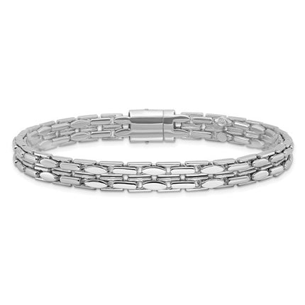 14k White Gold Polished Chain Bracelet