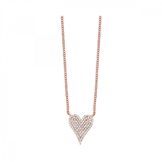 Rose Gold Pave Heart