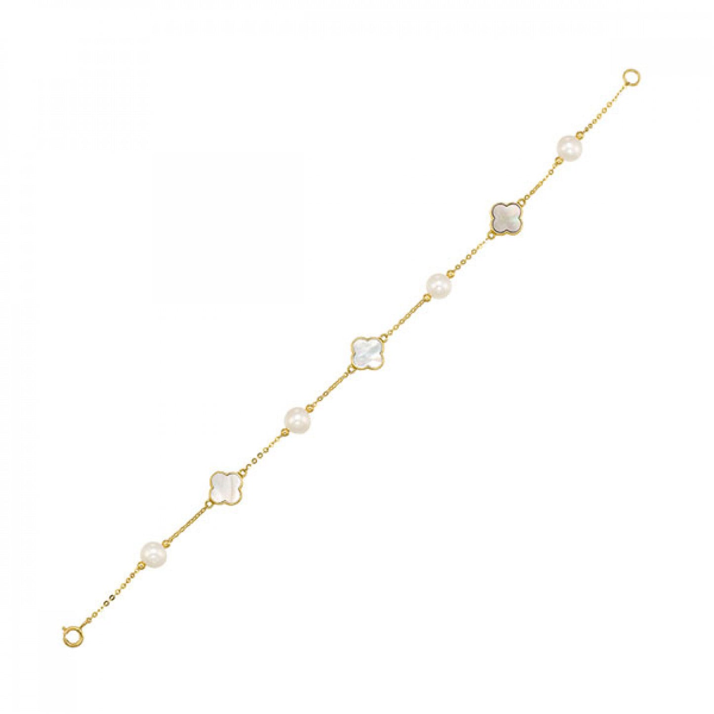 Yellow Gold Mother Of Pearl Bracelet