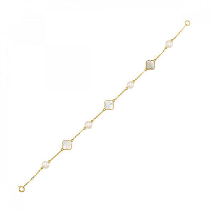 Yellow Gold Mother Of Pearl Bracelet