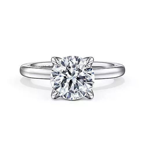 Hidden Halo Round Solitaire Diamond Engagement Ring in 14K Gold | Gemma's Jewelers