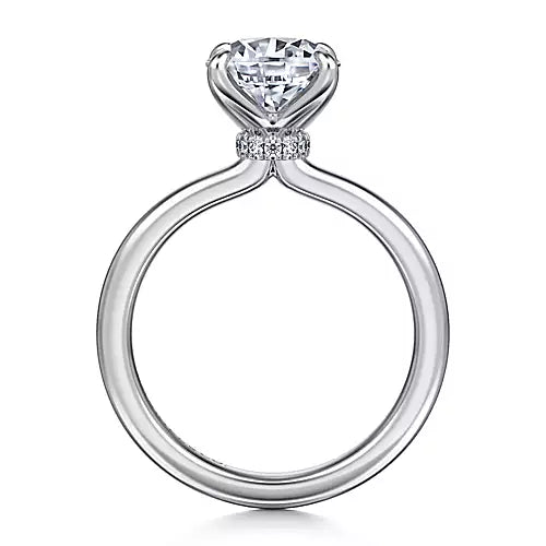 Hidden Halo Round Solitaire Diamond Engagement Ring in 14K Gold | Gemma's Jewelers