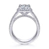 Fantastic Cushion Halo Round Center Diamond Channel Set Engagement Ring in 14K Gold | Gemma's Jewelers