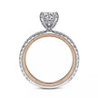 Classically Feminine White and Rose Gold Diamond Engagement Ring in 14K Gold | Gemma's Jewelers