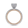 Classically Feminine White and Rose Gold Diamond Engagement Ring in 14K Gold | Gemma's Jewelers