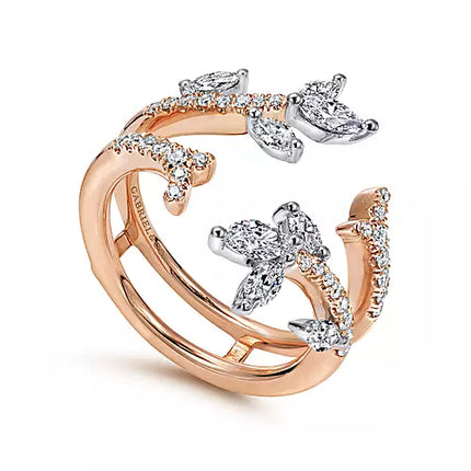 14K White and Rose Gold Diamond Ring Enhancer