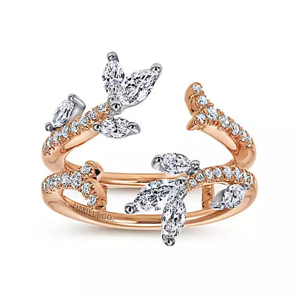 14K White and Rose Gold Diamond Ring Enhancer