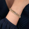 14K Yellow Gold 10mm Width Classic Diamond Cuban Tennis Bracelet