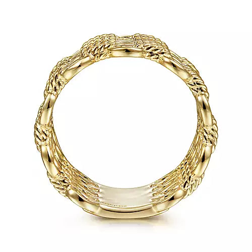 14K Yellow Gold Wide Multi-Link Band